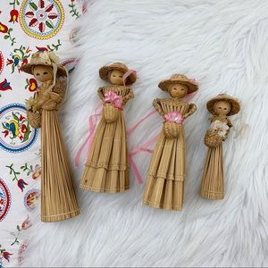 Vintage Wicker Doll Figures